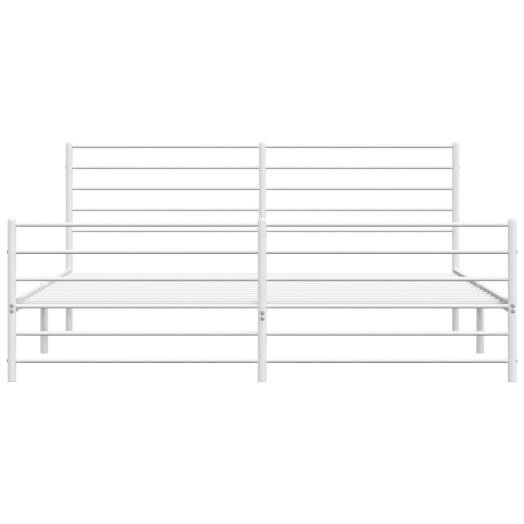 Giroletto con Testiera e Pediera Metallo Bianco 200x200 cm | homemem39
