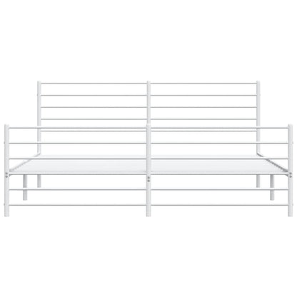 Giroletto con Testiera e Pediera Metallo Bianco 200x200 cm