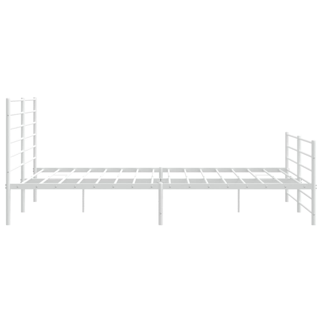 Giroletto con Testiera e Pediera Metallo Bianco 200x200 cm | homemem39