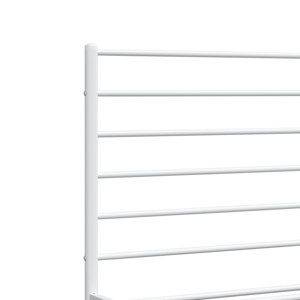 Giroletto con Testiera e Pediera Metallo Bianco 200x200 cm | homemem39