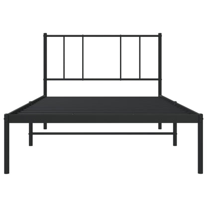 Giroletto con Testiera in Metallo Nero 80x200 cm - homemem39