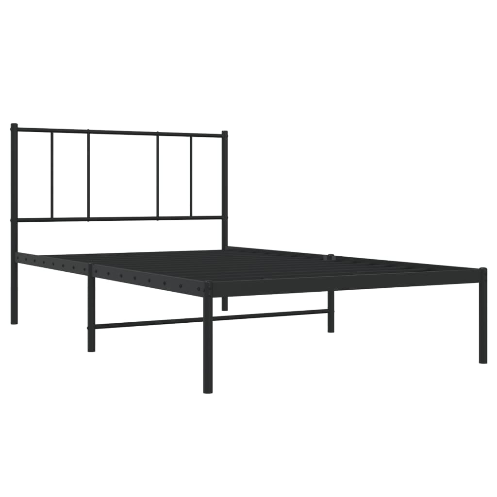 Giroletto con Testiera in Metallo Nero 90x190 cm - homemem39