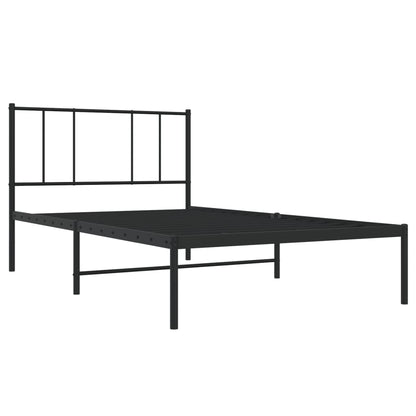 Giroletto con Testiera in Metallo Nero 90x190 cm - homemem39