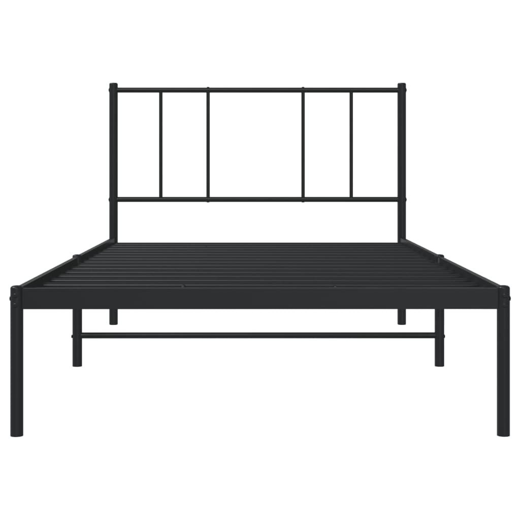 Giroletto con Testiera Metallo Nero 100x200 cm | homemem39