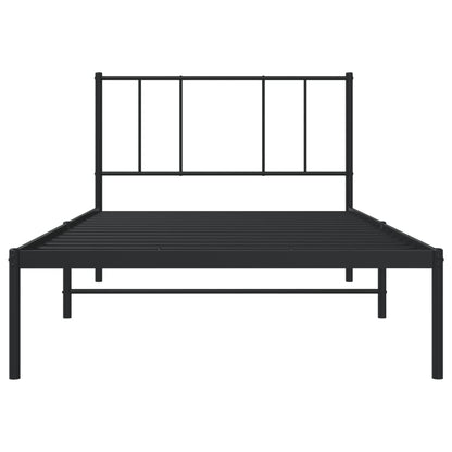Giroletto con Testiera Metallo Nero 100x200 cm | homemem39