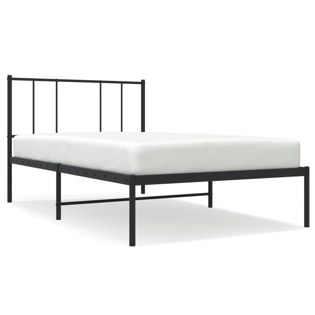 Giroletto con Testiera in Metallo Nero 107x203 cm | homemem39