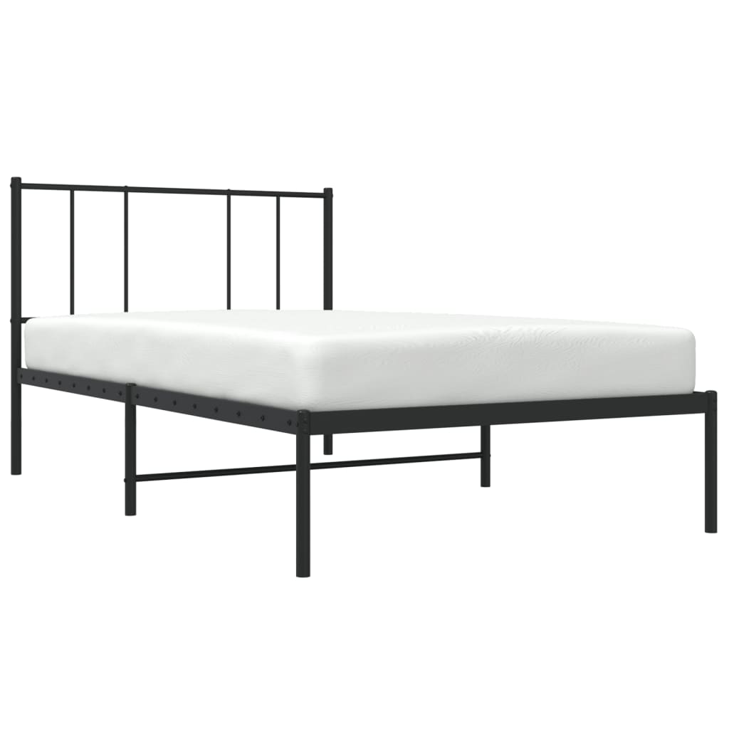 Giroletto con Testiera in Metallo Nero 107x203 cm | homemem39