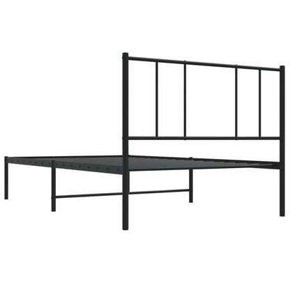 Giroletto con Testiera in Metallo Nero 107x203 cm | homemem39