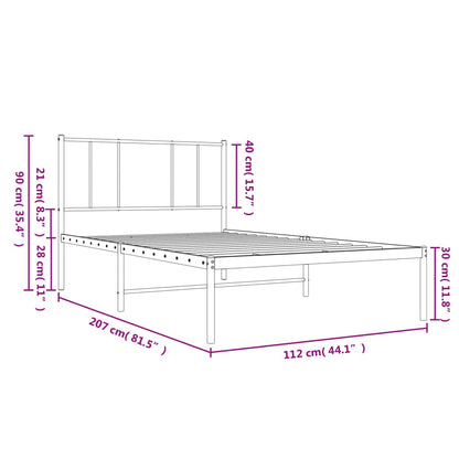 Giroletto con Testiera in Metallo Nero 107x203 cm | homemem39
