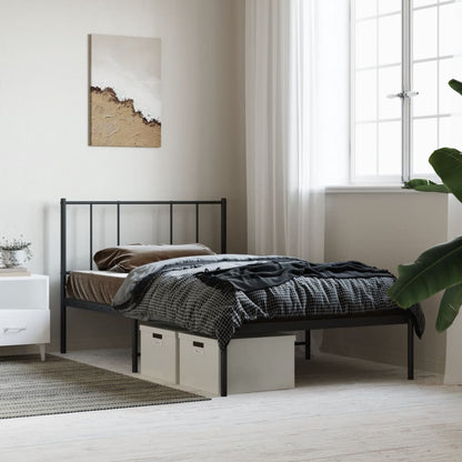 Giroletto con Testiera in Metallo Nero 107x203 cm | homemem39
