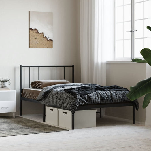 Giroletto con Testiera in Metallo Nero 107x203 cm | homemem39
