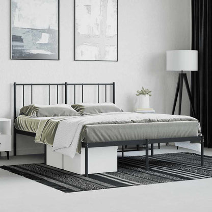 Giroletto con Testiera in Metallo Nero 140x190 cm