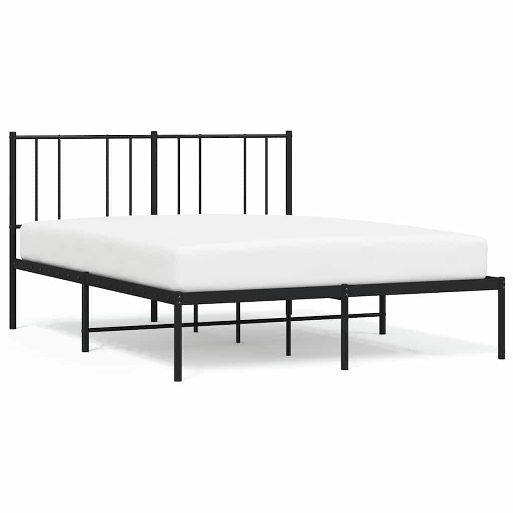 Giroletto con Testiera in Metallo Nero 150x200 cm | homemem39