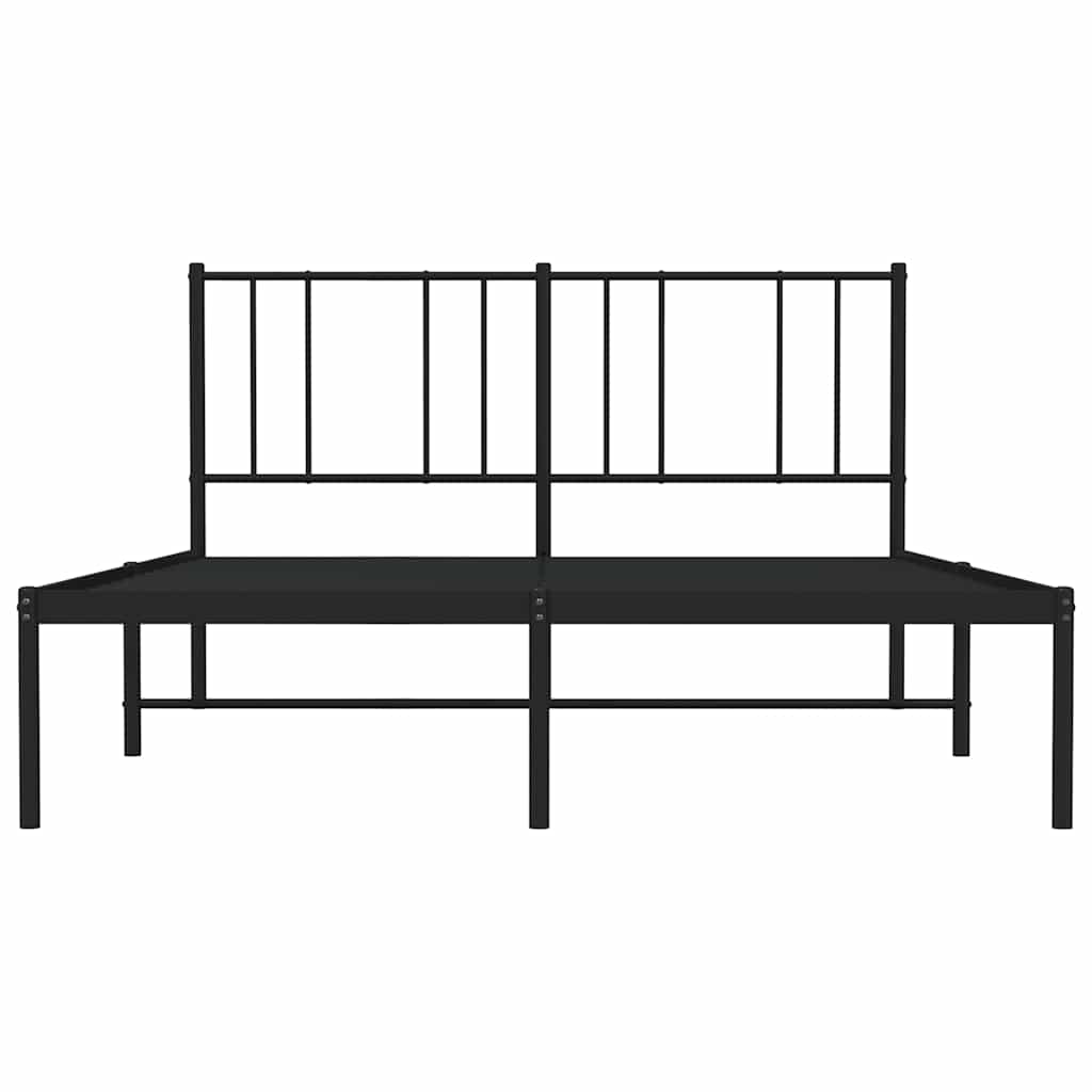 Giroletto con Testiera in Metallo Nero 160x200 cm | homemem39