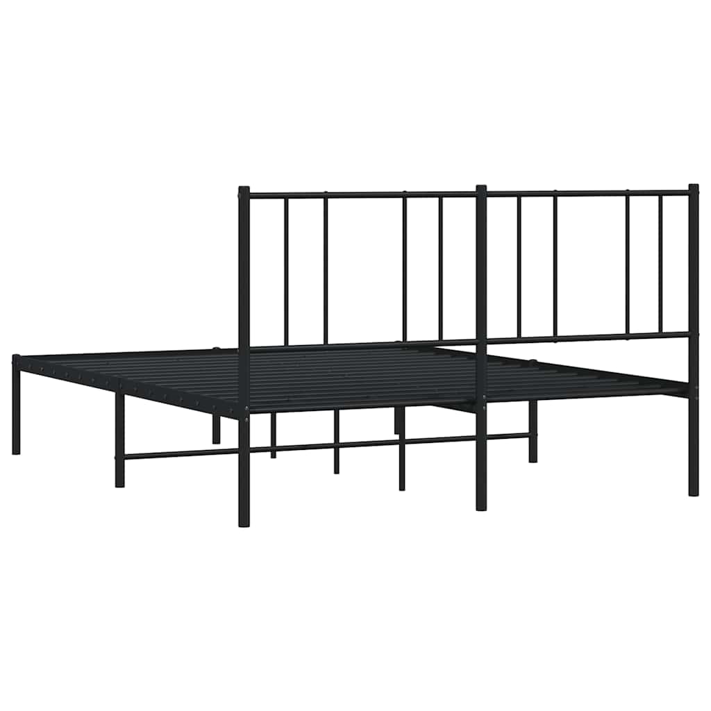 Giroletto con Testiera in Metallo Nero 160x200 cm | homemem39