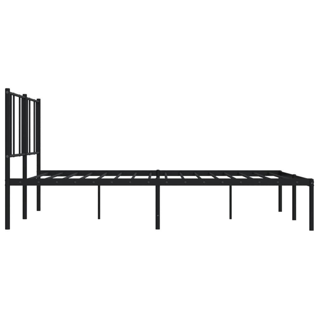 Giroletto con Testiera in Metallo Nero 180x200 cm