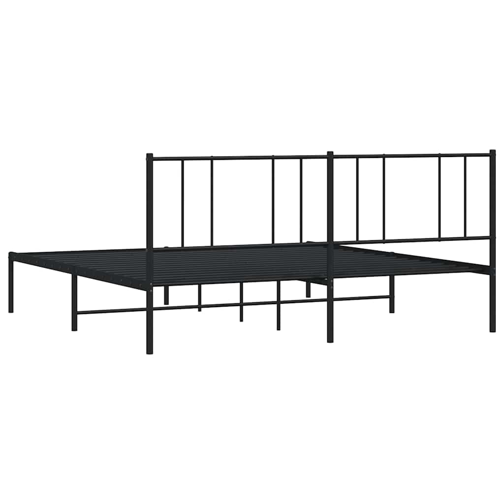 Giroletto con Testiera in Metallo Nero 183x213 cm | homemem39