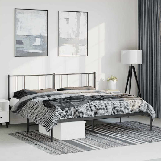 Giroletto con Testiera in Metallo Nero 183x213 cm | homemem39