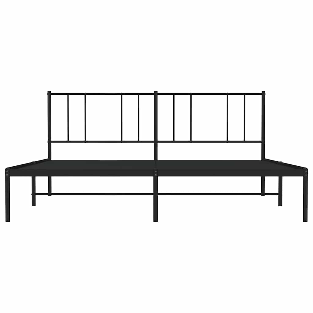 Giroletto con Testiera in Metallo Nero 193x203 cm | homemem39