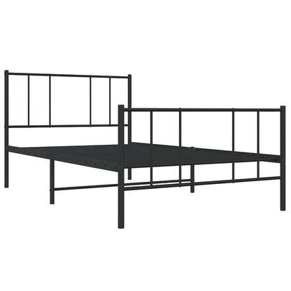 Giroletto con Testiera e Pediera Metallo Nero 75x190 cm | homemem39