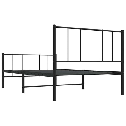 Giroletto con Testiera e Pediera Metallo Nero 75x190 cm | homemem39