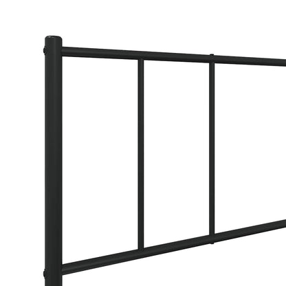 Giroletto con Testiera e Pediera Metallo Nero 75x190 cm | homemem39