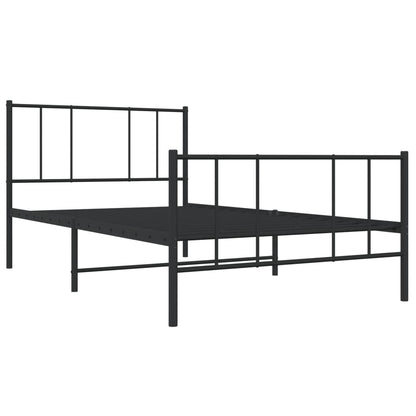 Giroletto con Testiera e Pediera Metallo Nero 100x200 cm | homemem39
