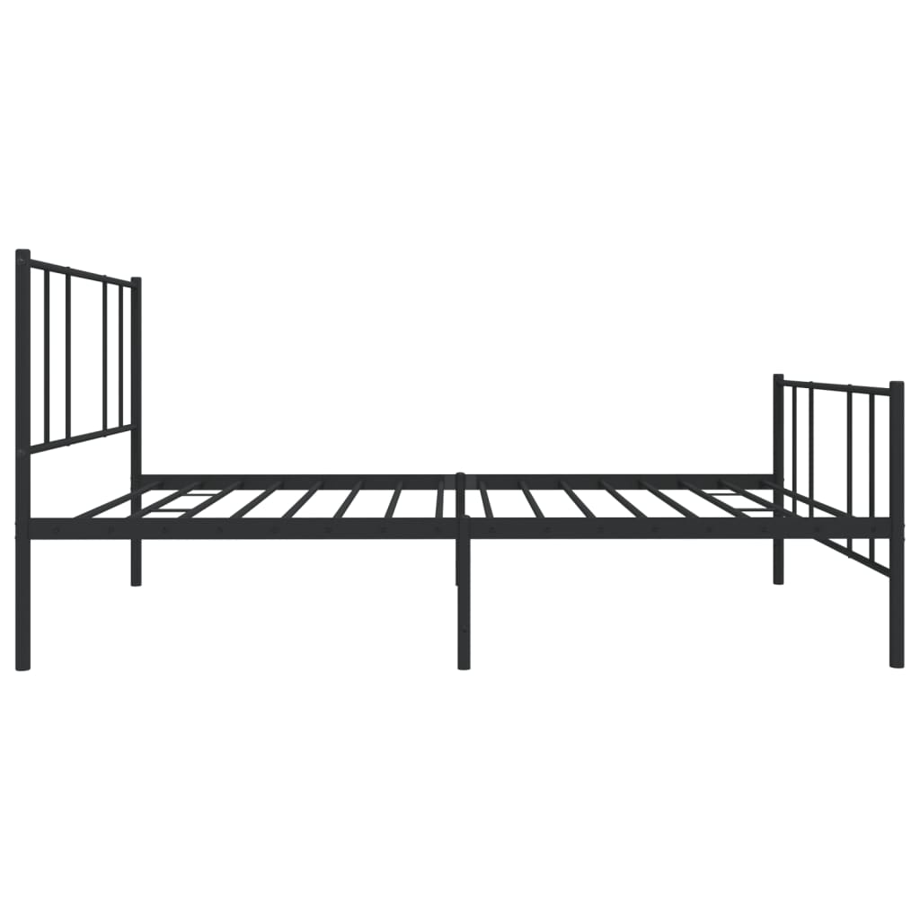 Giroletto con Testiera e Pediera Metallo Nero 100x200 cm | homemem39