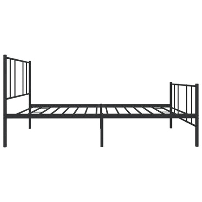 Giroletto con Testiera e Pediera Metallo Nero 100x200 cm | homemem39