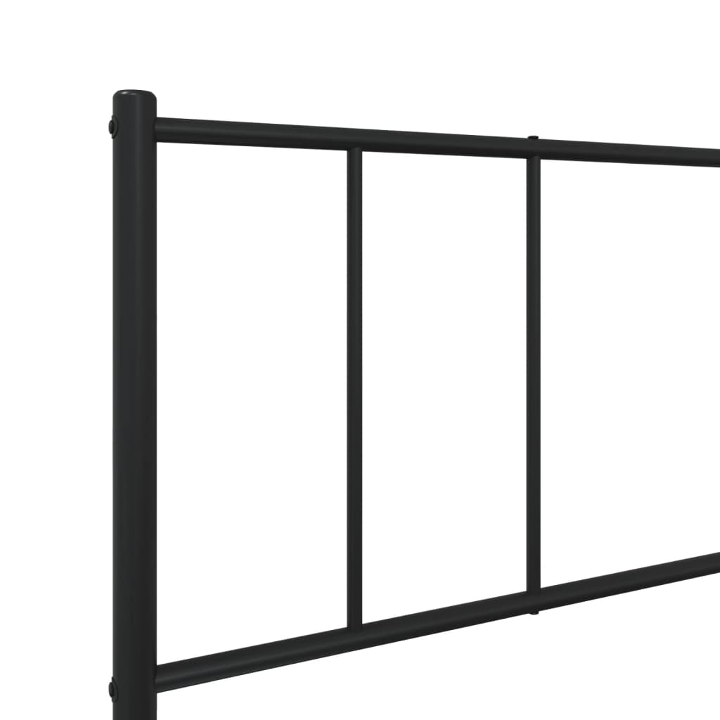 Giroletto con Testiera e Pediera Metallo Nero 100x200 cm | homemem39