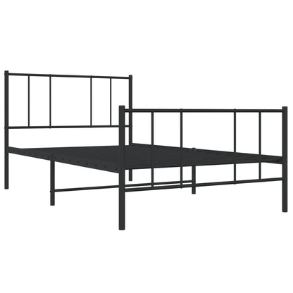Giroletto con Testiera e Pediera Metallo Nero 107x203 cm | homemem39