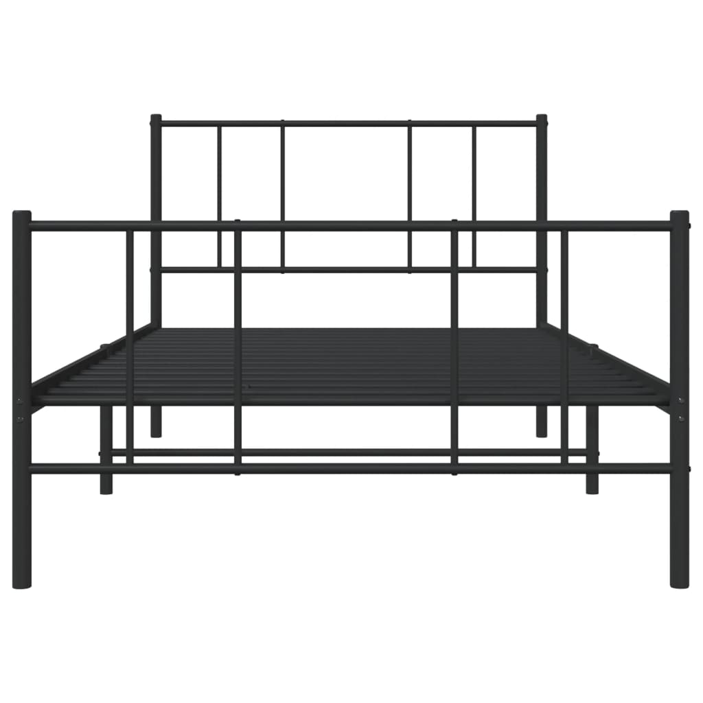 Giroletto con Testiera e Pediera Metallo Nero 107x203 cm | homemem39