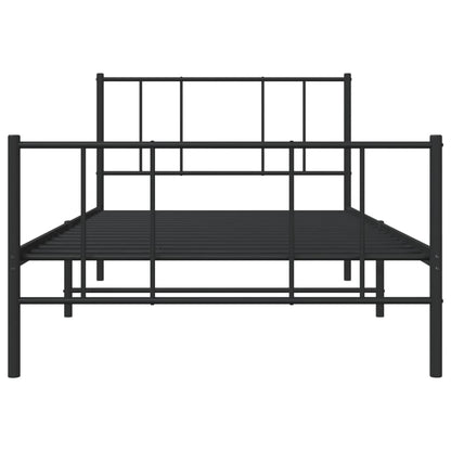 Giroletto con Testiera e Pediera Metallo Nero 107x203 cm | homemem39