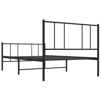 Giroletto con Testiera e Pediera Metallo Nero 107x203 cm | homemem39