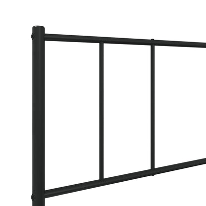 Giroletto con Testiera e Pediera Metallo Nero 107x203 cm | homemem39
