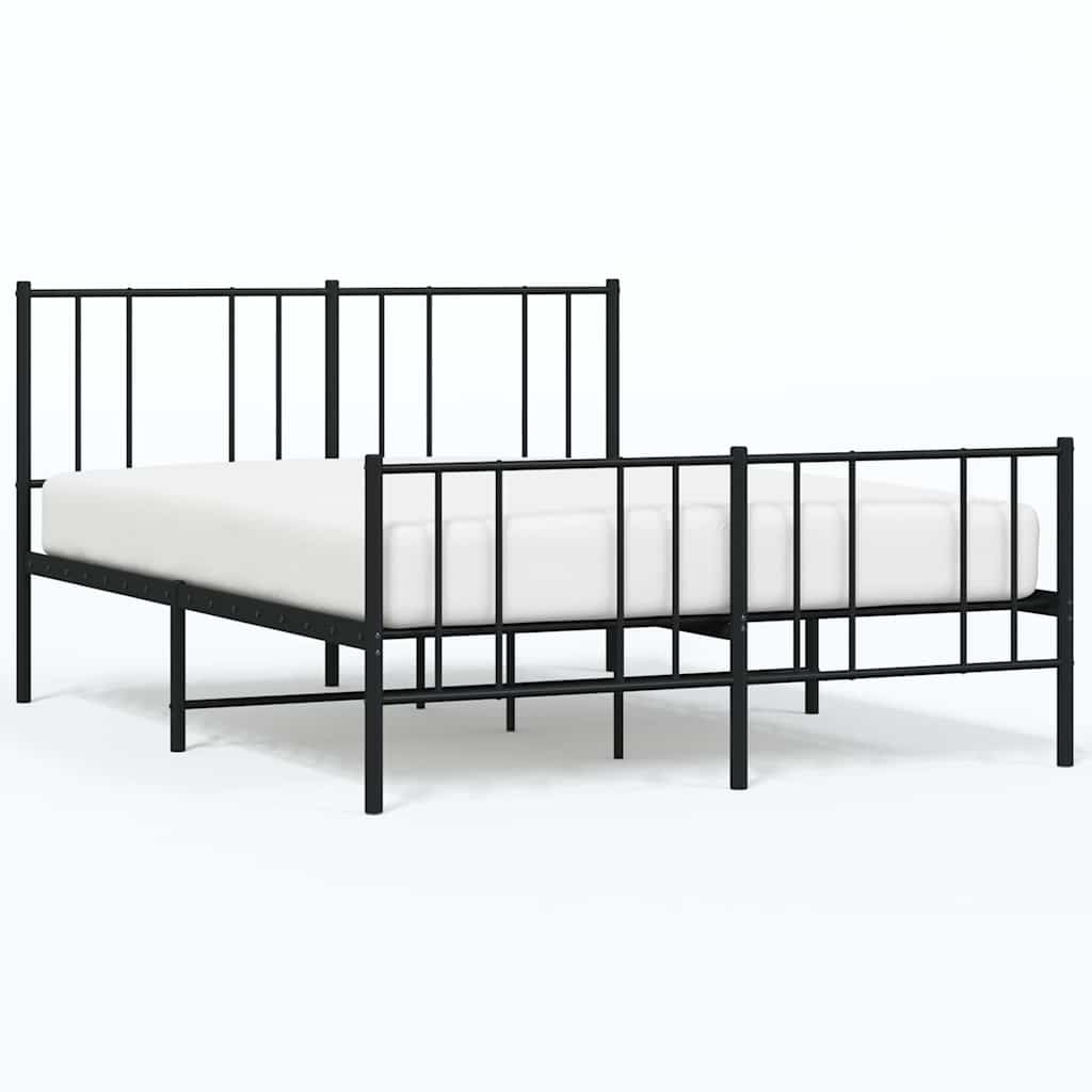 Giroletto con Testiera e Pediera Metallo Nero 120x190 cm | homemem39