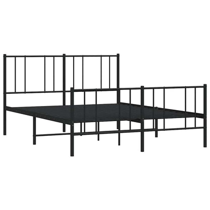 Giroletto con Testiera e Pediera Metallo Nero 120x190 cm | homemem39