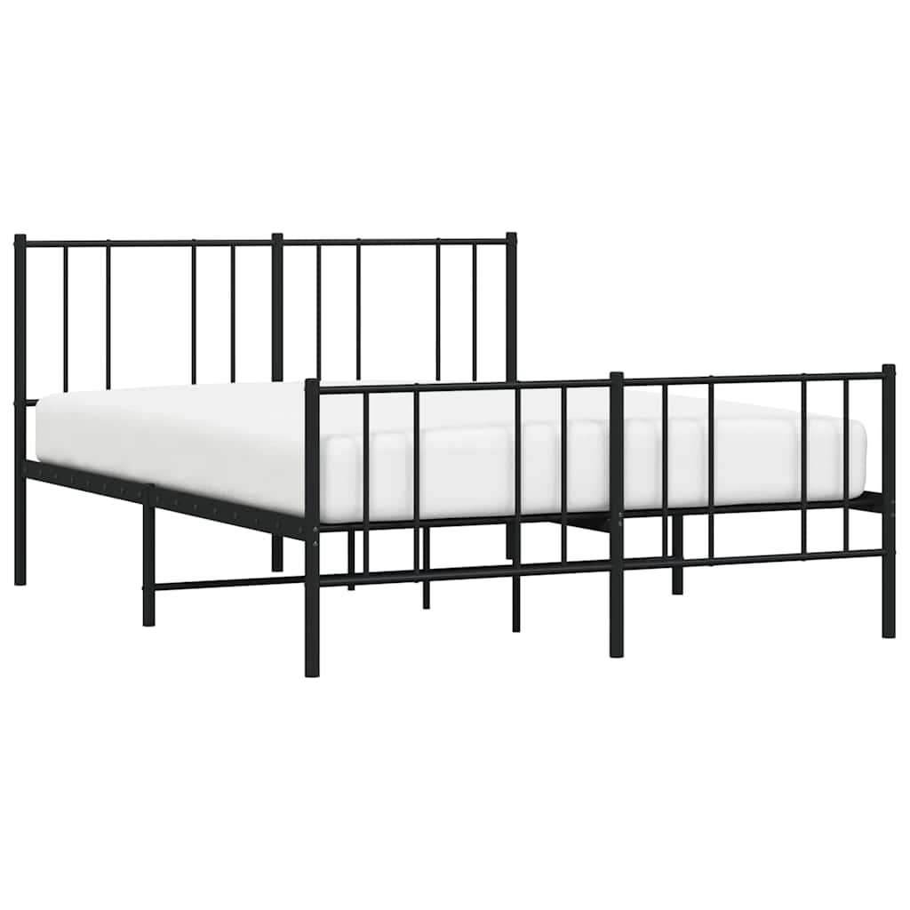 Giroletto con Testiera e Pediera Metallo Nero 120x190 cm | homemem39