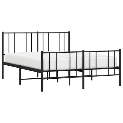 Giroletto con Testiera e Pediera Metallo Nero 120x190 cm | homemem39
