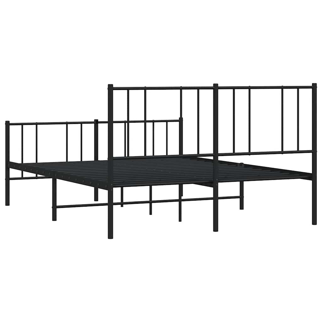 Giroletto con Testiera e Pediera Metallo Nero 120x190 cm | homemem39