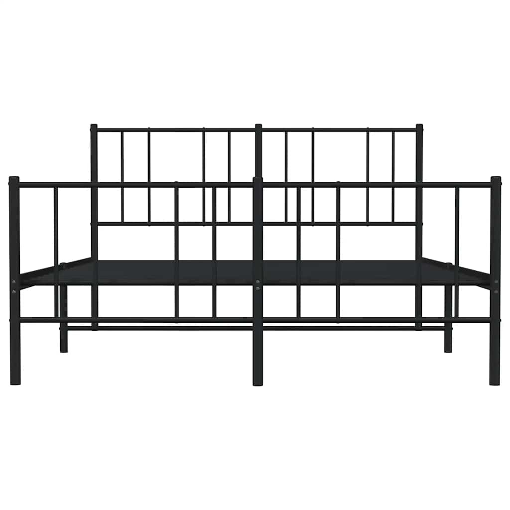 Giroletto con Testiera e Pediera Metallo Nero 140x190 cm