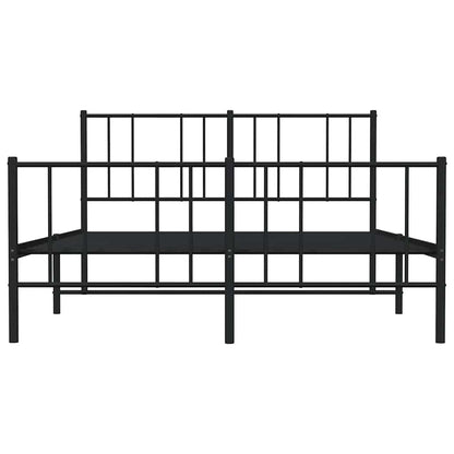 Giroletto con Testiera e Pediera Metallo Nero 140x190 cm