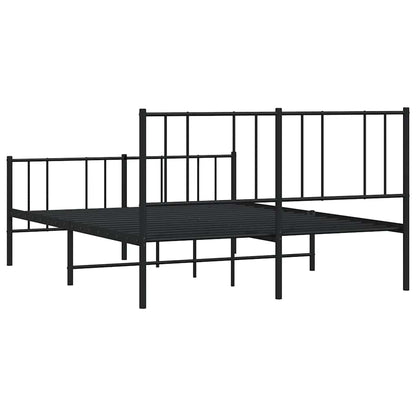 Giroletto con Testiera e Pediera Metallo Nero 140x190 cm