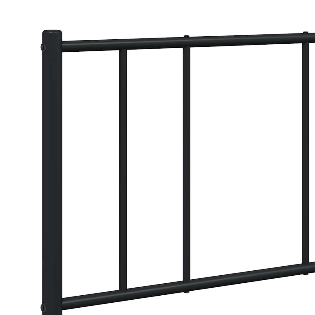 Giroletto con Testiera e Pediera Metallo Nero 140x190 cm