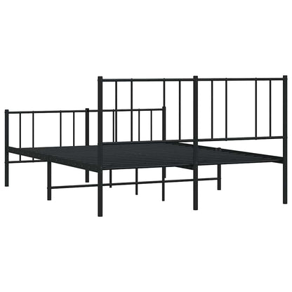 Giroletto con Testiera e Pediera Metallo Nero 150x200 cm | homemem39