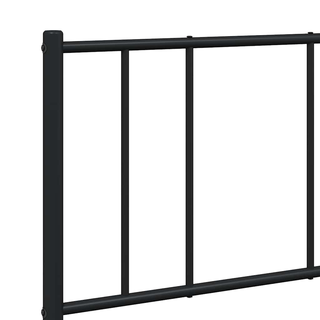 Giroletto con Testiera e Pediera Metallo Nero 150x200 cm | homemem39
