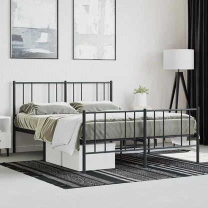 Giroletto senza Materaso con Pediera in Metallo Nero 160x200 cm | homemem39