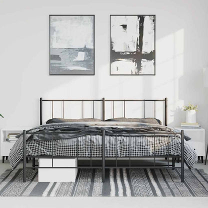 Giroletto con Testiera e Pediera Metallo Nero 193x203 cm | homemem39