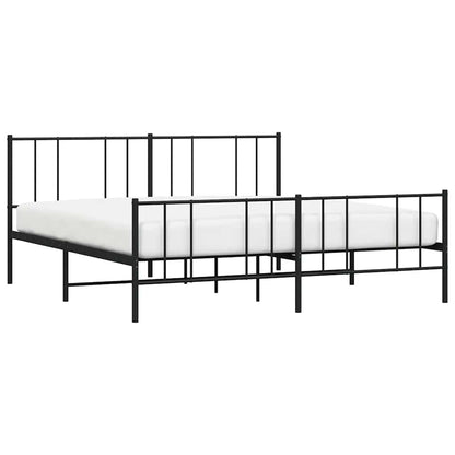 Giroletto con Testiera e Pediera Metallo Nero 193x203 cm | homemem39