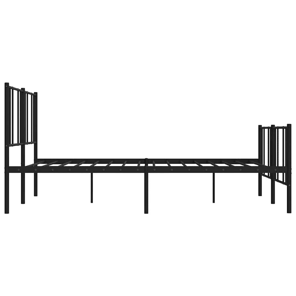 Giroletto con Testiera e Pediera Metallo Nero 193x203 cm | homemem39